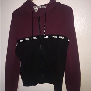 Maroon color , Pink brand Zip Up Sweater !